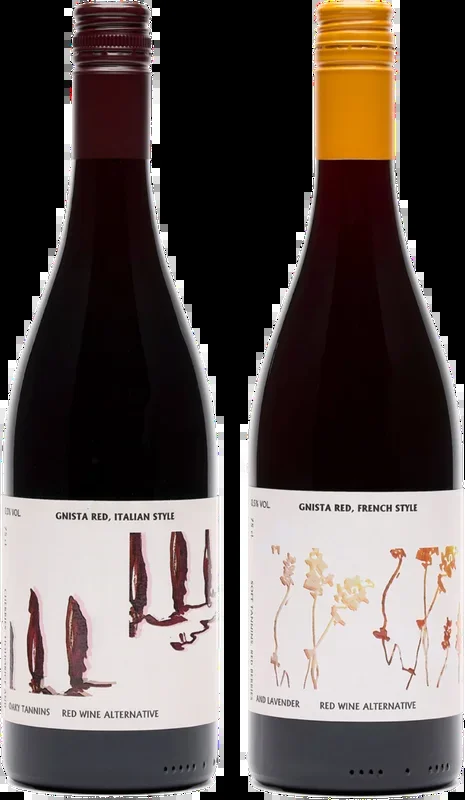 GNISTA Red Not Wine tasting package – non-alcoholic red wine alternatives (1x French Style + 1x Italian Style)