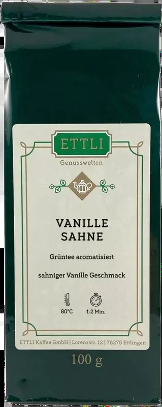 Green tea flavored vanilla cream