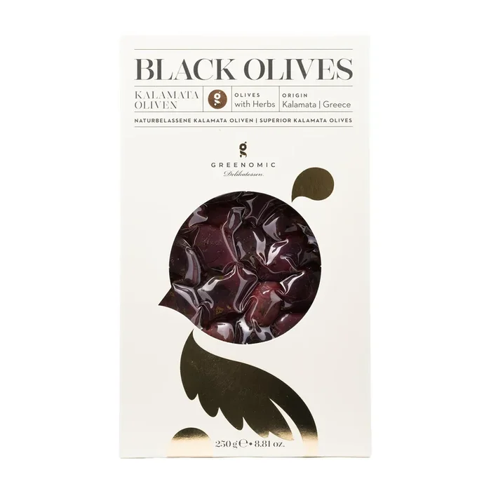Greenomic | Schwarze Kalamata Oliven mit Stein