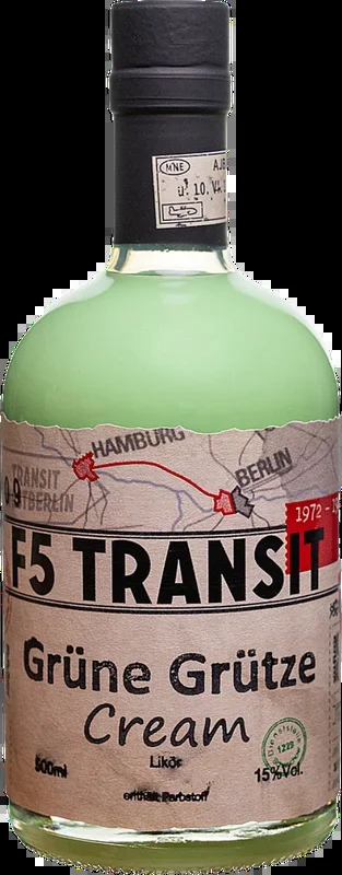 Grüne Grütze Cream Likör No. 5509 – Waldmeister-Sahne – F5 Transit