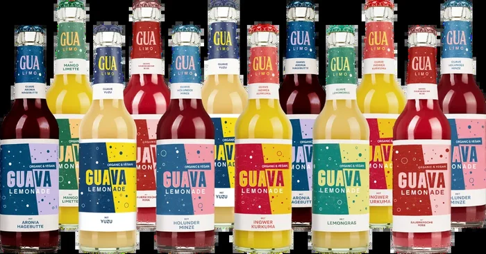 GUA LIMO 12er Gemischte Kiste (2x Aronia & Hagebutte + 2x Yuzu + 2x Sauerkirsche & Rose + 2x Holunder & Minze + 2x Ingwer & Kurkuma + 1x Lemongras + 1x Mango & Limette)