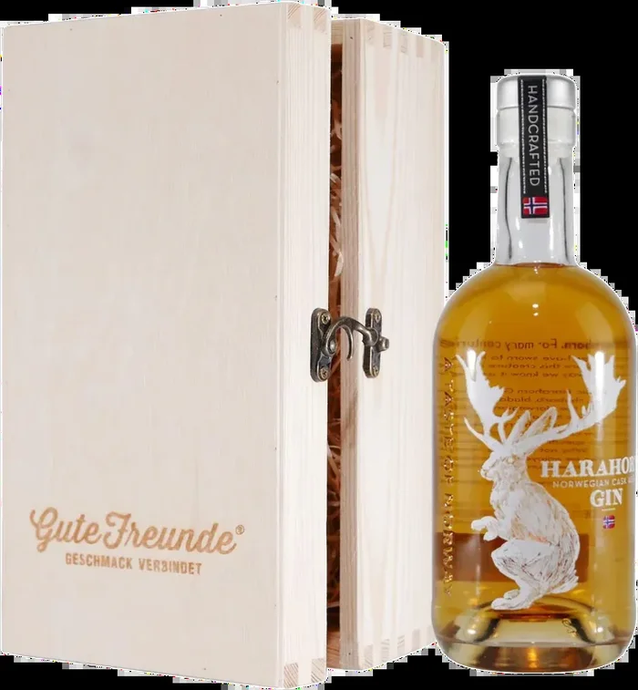 Harahorn Cask Aged Gin mit Geschenk-Holzkiste