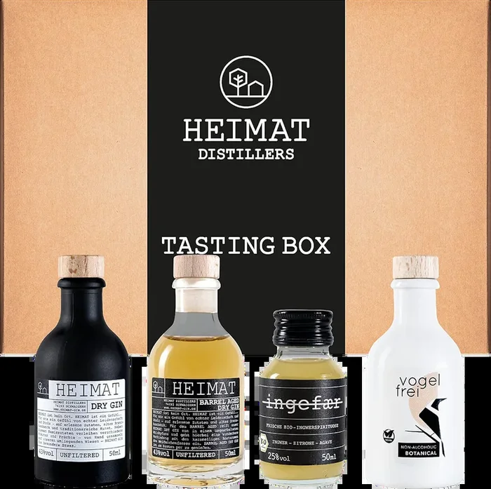 HEIMAT Tasting Box (1x Dry Gin + 1x Barrel Aged Gin + 1x Liqueur + 1x Non-alcoholic Gin)