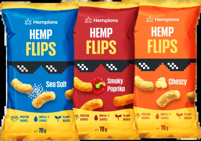 Hempions Bio Hemp Flips Trio (1x Sea Salt Flips + 1x Cheazy Flips + 1x Smoked Paprika Flips)
