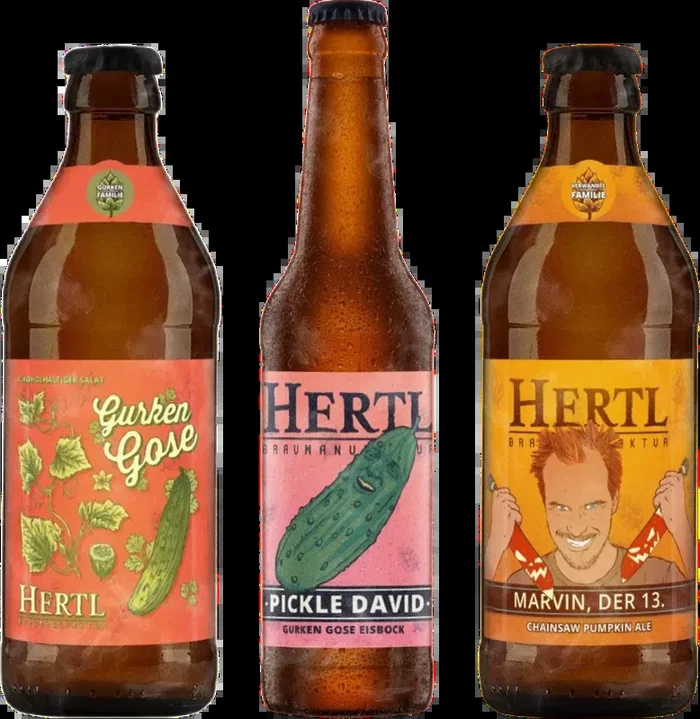 Hertl Vegetable Beer Set (1x Pumpkin Ale + 1x Gherkin Gose + 1x Gherkin Gose Eisbock)