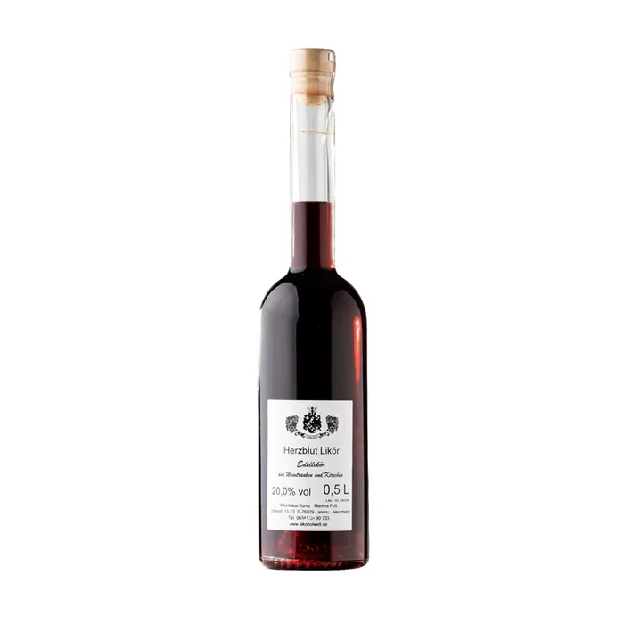 Herzblut Likör 0,5l – fruchtiger Likör mit Kirsche & Traube, ideal zu Desserts