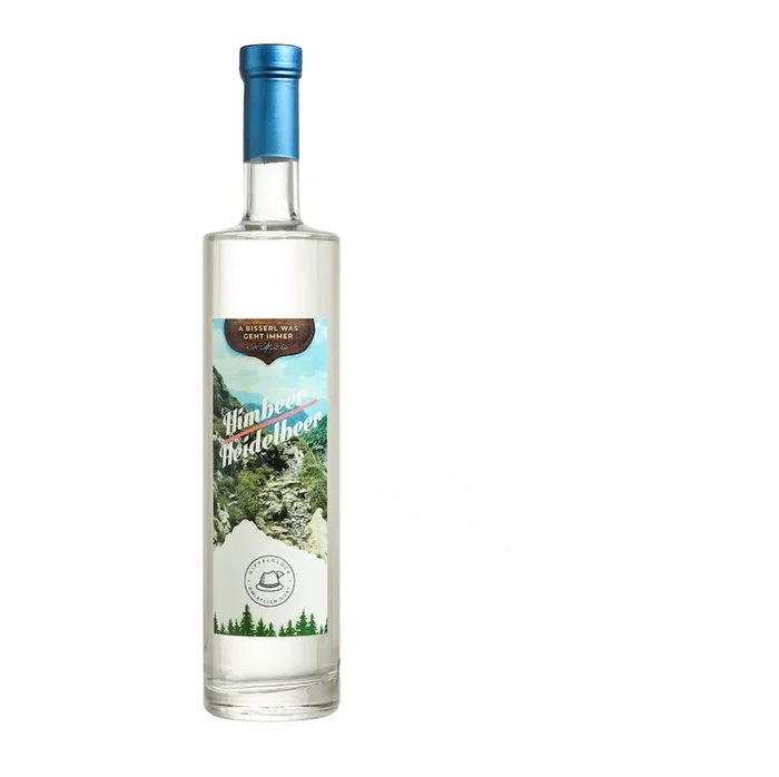 Himbeere & Heidelbeere Likör „Gipfelglück“ aus dem Allgäu. 0,7l, Alk. 40% Vol.