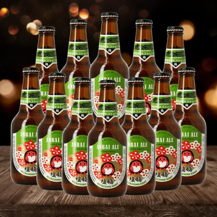Hitachino Nest Anbai Ale Japanese Plum Sour Ale Beer 330ml Bottles – 7.5% ABV (12 Pack)