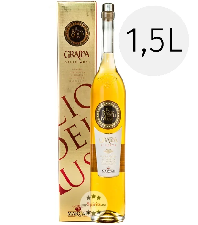 „Il Bacio delle Muse“ Grappa von Marcati – 1,5l Geschenkbox