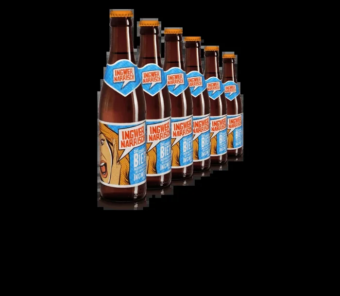 Ingwer Narrisch – mixed beer drink with ginger syrup – six-pack