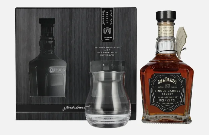 Jack Daniel’s Select Single Barrel Tennessee Whiskey 45% Vol. 0,7l in Geschenkbox mit Nosing Glas