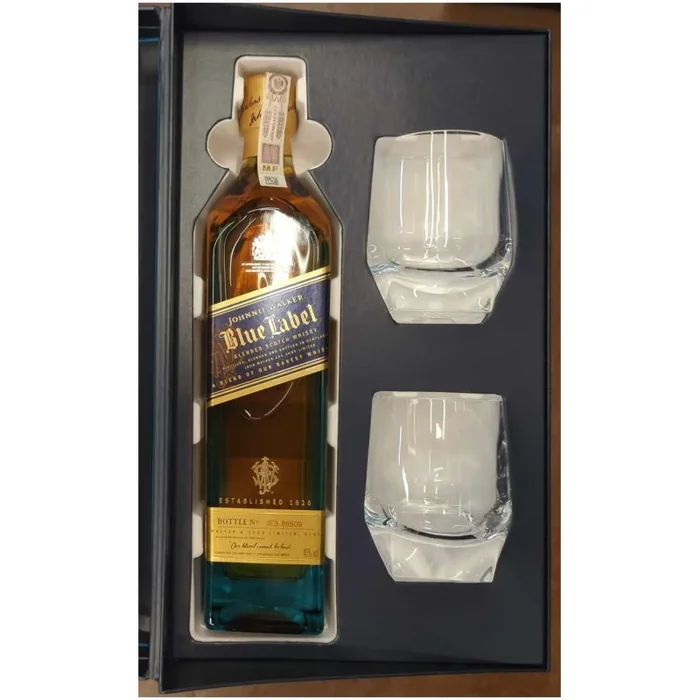 JOHNNIE WALKER BLUE LABEL – 40% +2 szklanki