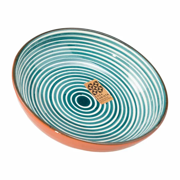 Keramikschale mittel | fine stripes teal