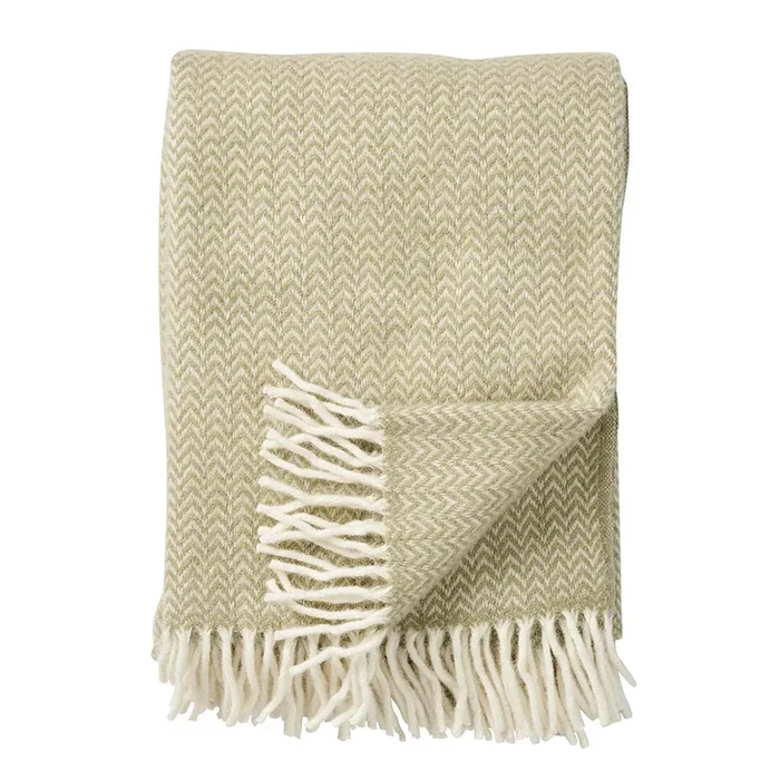 Klippan | Wolldecke Chevron | green