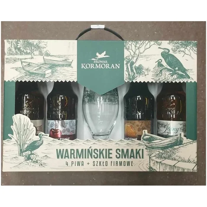 KORMORAN SET 4×0,5L + pokal robust, cherry in beer, honey, light