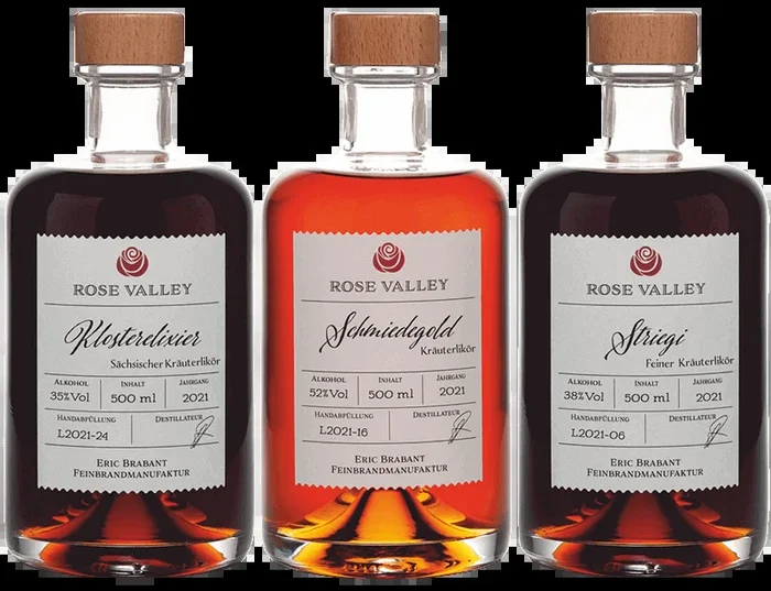 Kräutersturm – 3x herbal liqueur (Klosterelixier, Schmiedegold and Striegi)