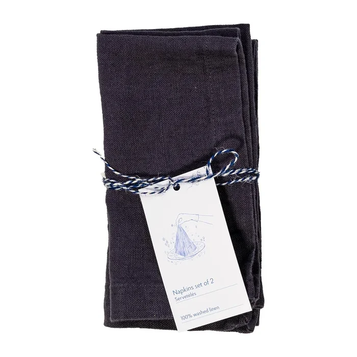 Linen Tales | Leinen Servietten | Dark Grey | 2er Set