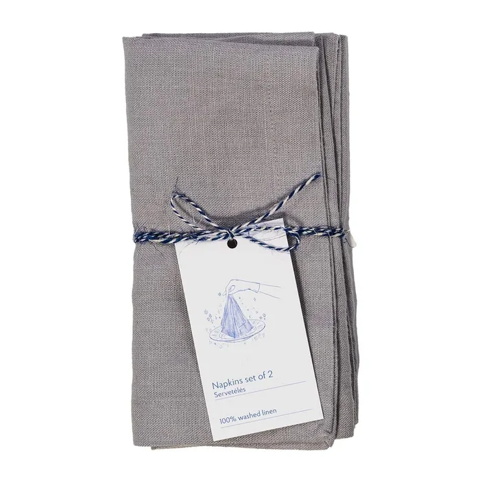Linen Tales | Leinen Servietten | Light Grey | 2er Set