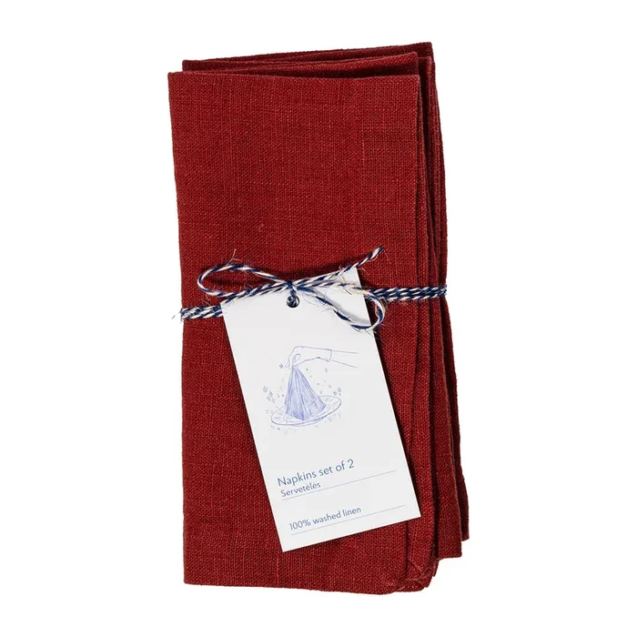 Linen Tales | Leinen Servietten | Red Pear | 2er Set