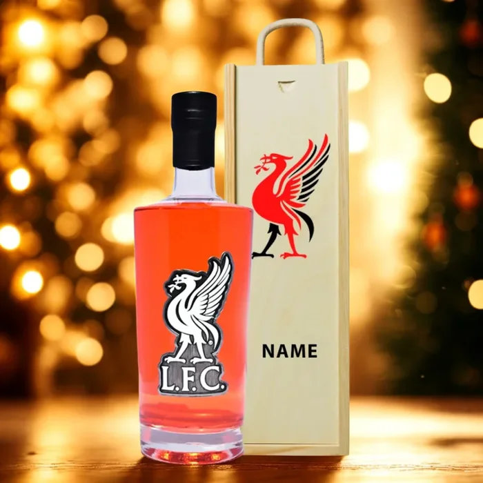Liverpool Football Strawberry & Rhubarb Vodka in Personalised Presentation Box (70cl) – 37.5% ABV