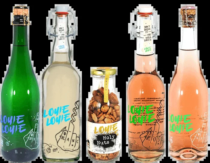 Louie Louie introductory package (2x white wine + 2x rosé wine + 1x rosé sparkling wine +1x sparkling wine + 1x Holy Nuts)