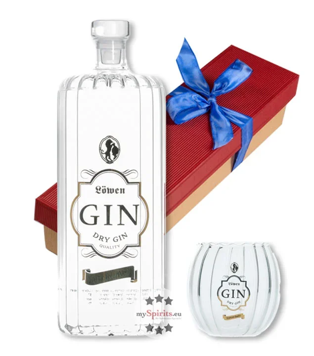 Löwen Geschenk-Set Löwen Gin mit Gin-Glas