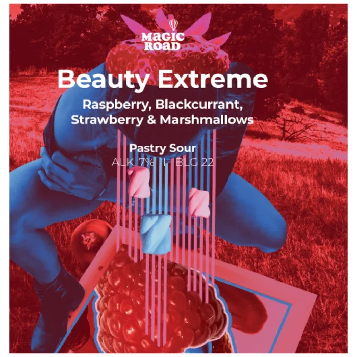 MAGIC ROAD BEAUTY EXTREME Raspberry blackcurrant strawberry marshmallows PASTRY SOUR