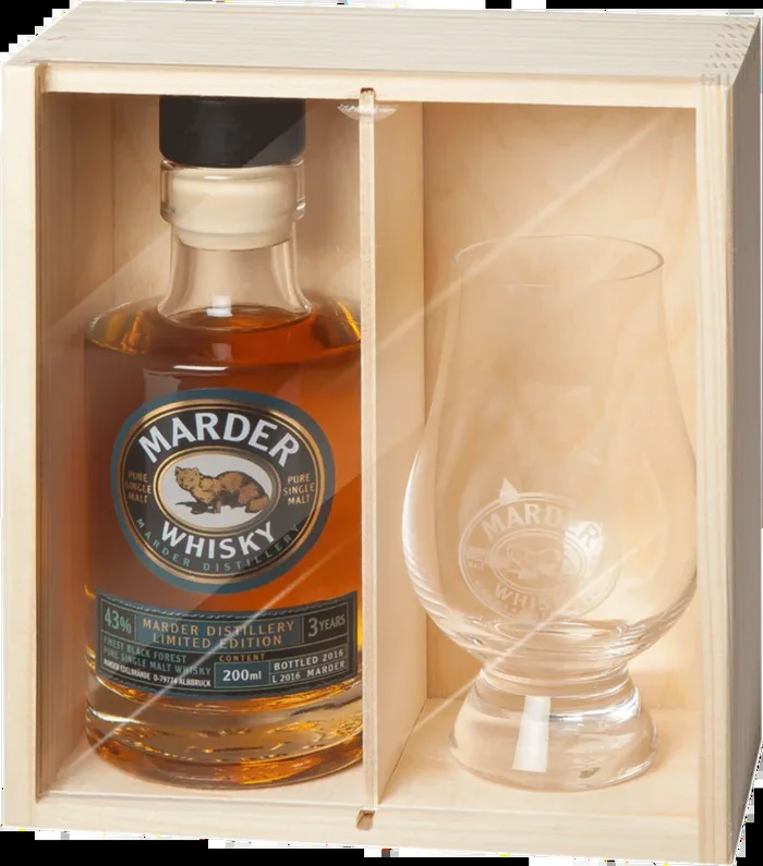 Marder Single Malt Whisky mit Glas Set