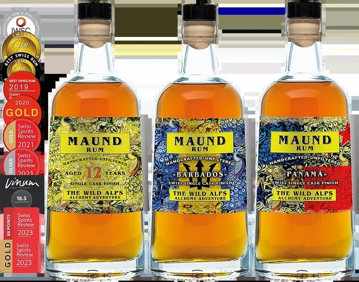 Maund Rum Gold Collection (1x Rum 12 Years + 1x Barbados Rum + 1x Panama Rum)