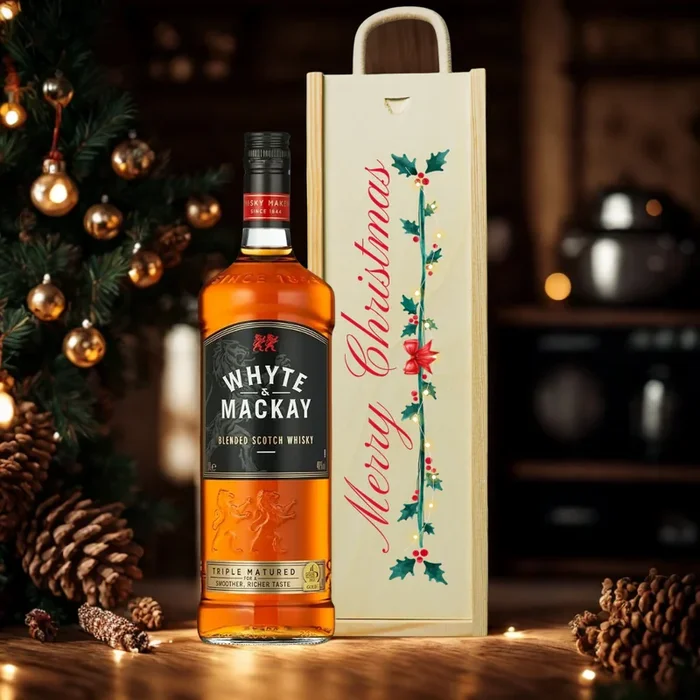 Merry Christmas Whyte and Mackay Blended Scotch Whiskey – 40% ABV