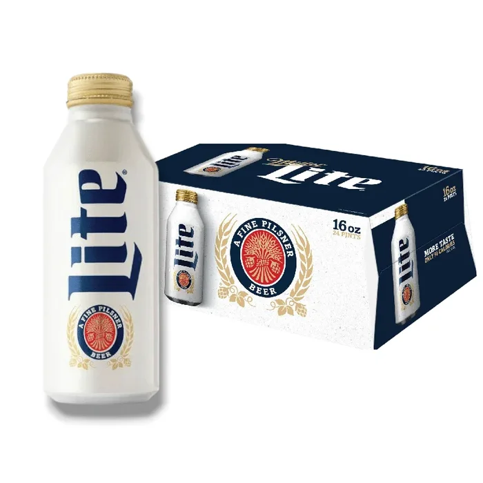 MHD 15.12.25 – Miller Lite Aluflasche 473ml- Kalorienreduziertes Leichtbier als amerikanisches Pils mit 4,2% Vol.