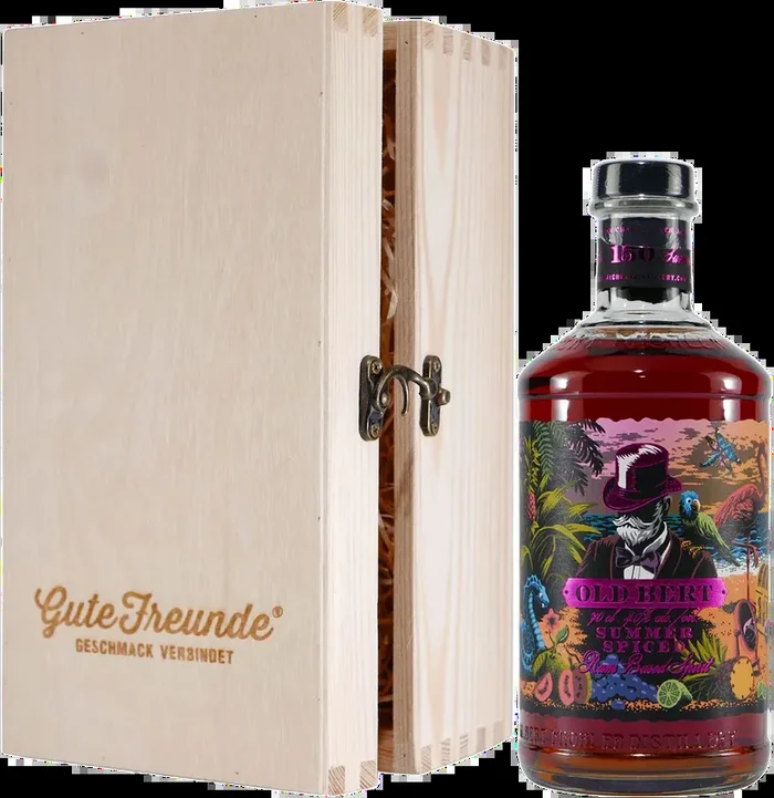 Michlers Old Bert Summer Spiced Rum mit Geschenk-Holzkiste