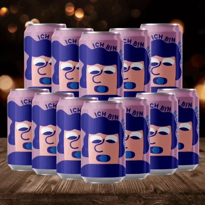 Mikkeller Danish Ich Bin Blueberry Berliner Weisse Wheat Beer 330ml Cans – 3.7% ABV (12 Pack)
