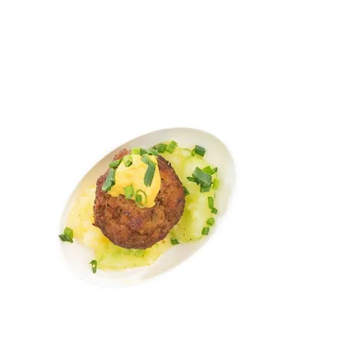 Mini Kalbsfleischpflanzerl mit Kartoffelsalat