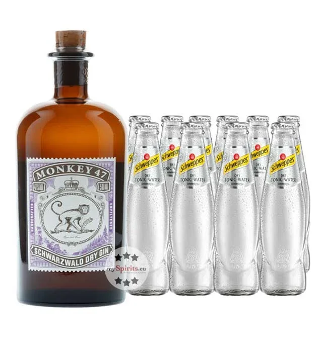 Monkey 47 Dry Gin & 10 x Schweppes Dry Tonic Set