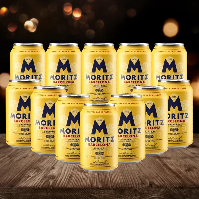 Moritz Barcelona Original Spanish Lager 330ml Cans – 4.7% ABV (12 Pack)