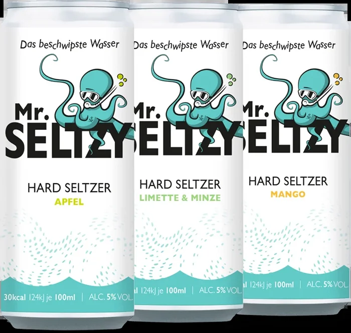 Mr. Seltzy – Das Beschwipste Wasser – Probierpaket (je 4x Apfel, Mango & Limette-Minze) | Hard Seltzer