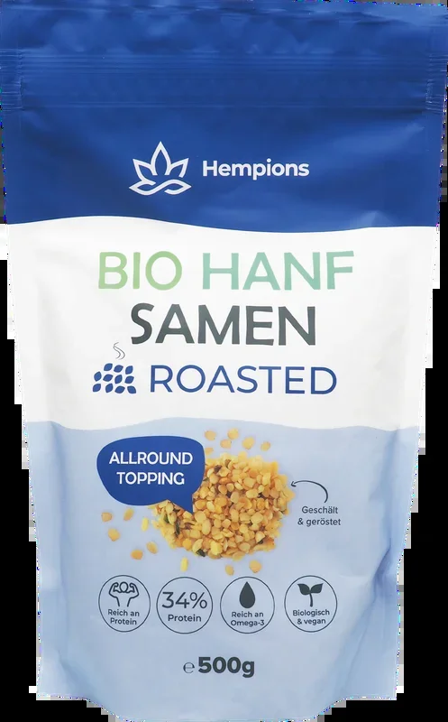Organic hemp seeds roasted