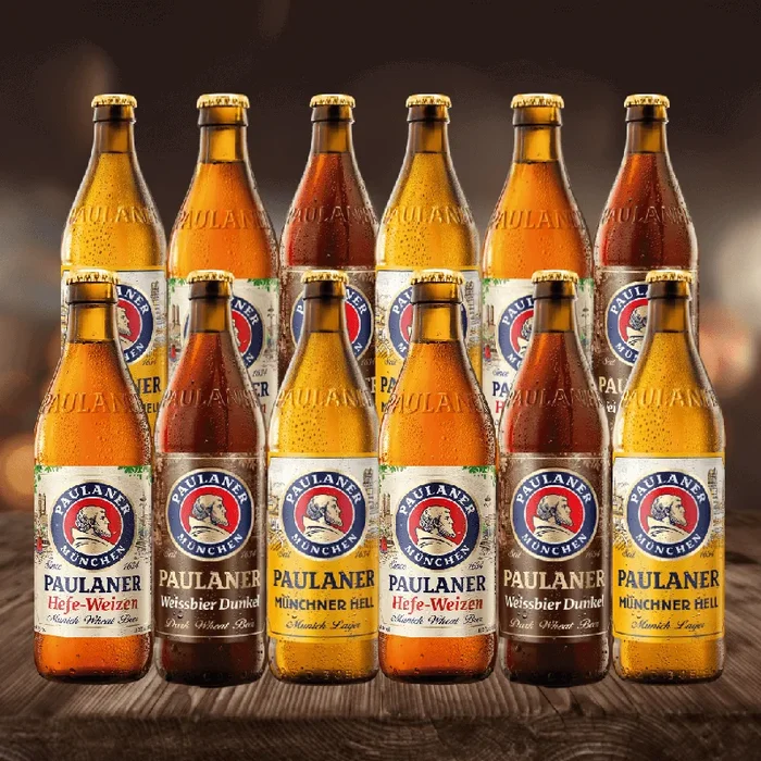 Paulaner Mixed Beer Case of German Dunkel, Hells & Wheat Beer Pack 500ml Bottles (12 Pack)