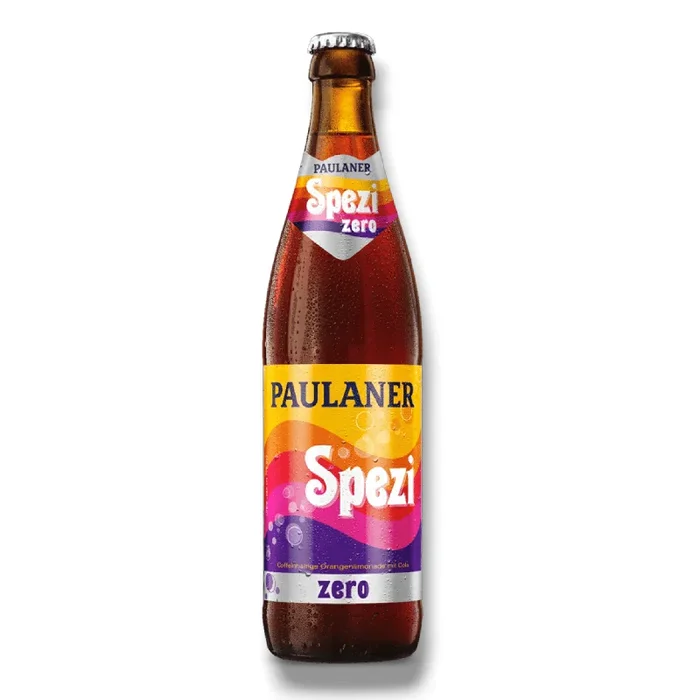 Paulaner Spezi Zero 0,5l- Koffeinhaltige Orangenlimonade mit Cola ohne Zucker