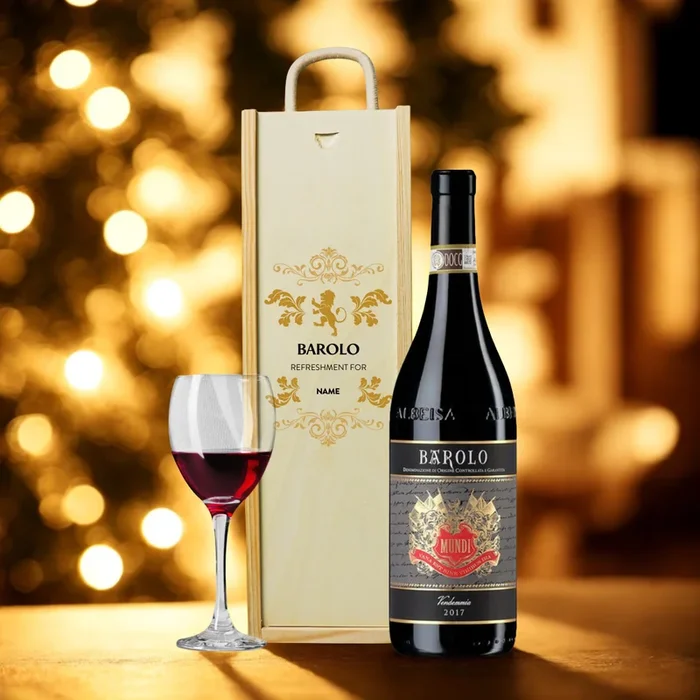 Personalised Barolo Mundi Red Wine Gift Set – 75cl