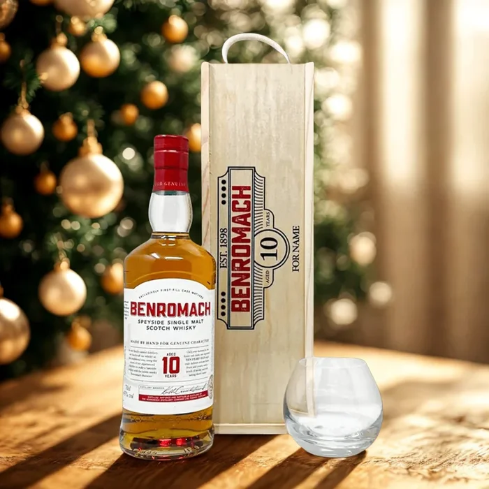 Personalised Benromach 10 Year Single Malt Scotch Whisky Gift Set – 70cl