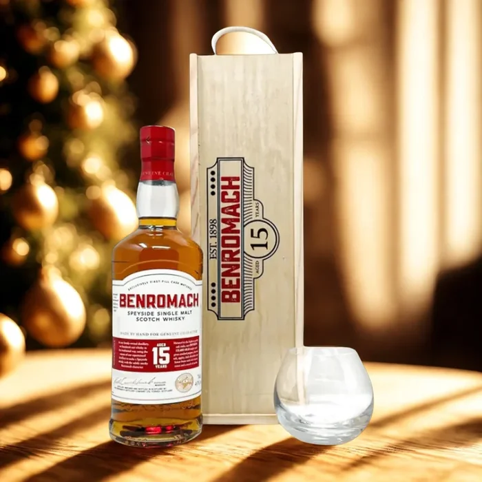 Personalised Benromach 15 Year Single Malt Scotch Whisky Gift Set – 70cl