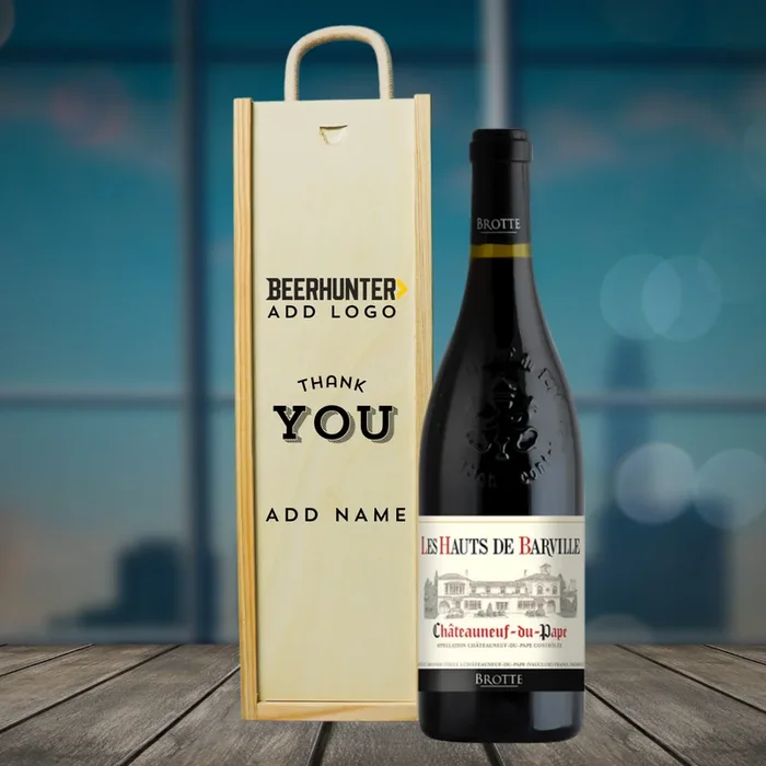 Personalised Chateauneuf Du Pape Red Wine Corporate Gift Set (75cl)
