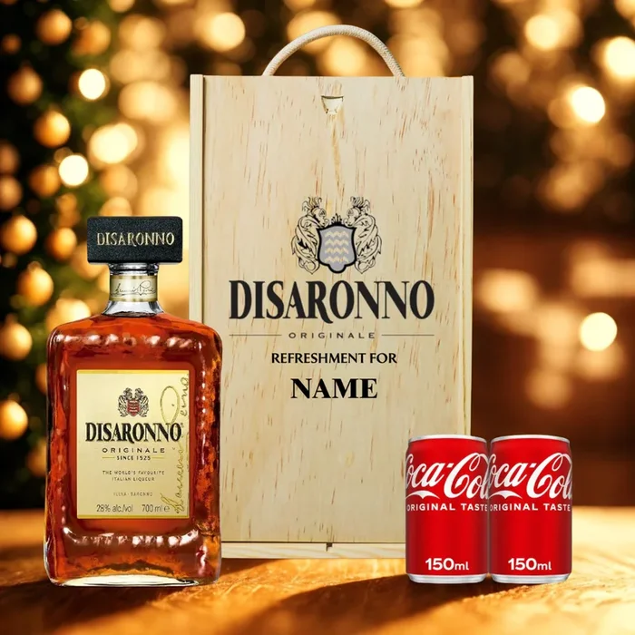 Personalised Disaronno Originale Italian Liqueur with Cola Gift Set – 50cl (28% ABV)