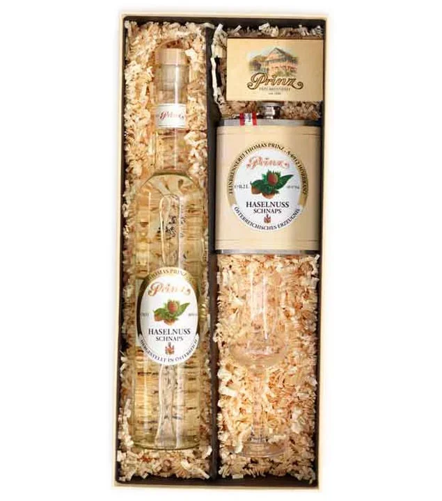 Prinz Geschenk-Set Haselnuss mit Flachmann