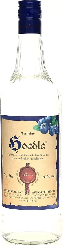 Prinz Hoadla Heidelbeere Schnaps 1 Liter 34 % Vol.
