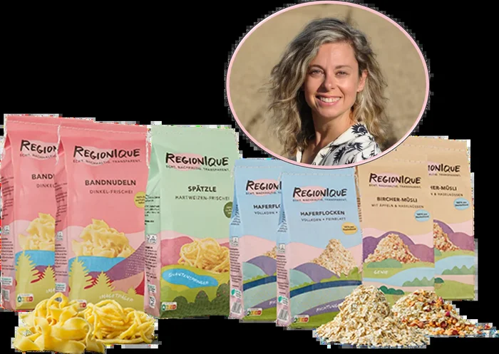 Regionique founder set (2x Bircher muesli + 2x oat flakes + 2x spaetzle + 2x spelt noodles)