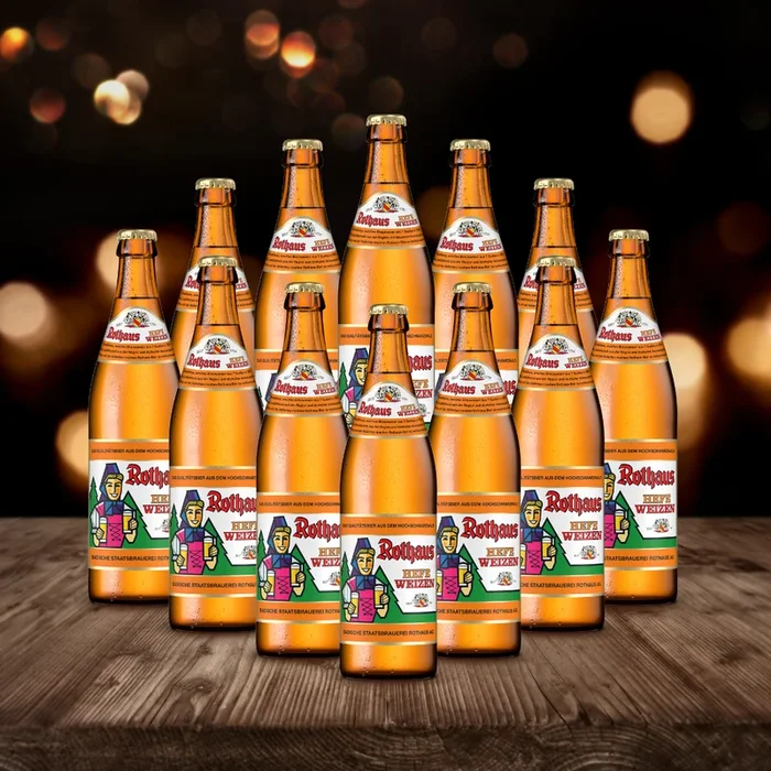 Rothaus German Wheat Beer Hefeweizen 500ml Bottles – 5.4% ABV (12 Pack)