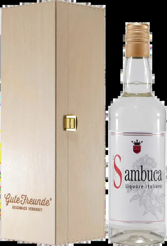 San Faustino Sambuca liqueur with wooden gift box